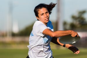 Nightlock's Marisa Rafter pulling in the wind. Photo: Daniel Thai -- UltiPhotos.com